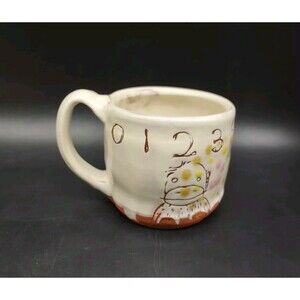 AYUMI HORIE Signed Pottery Mug- Monkey Counting 1 To 10